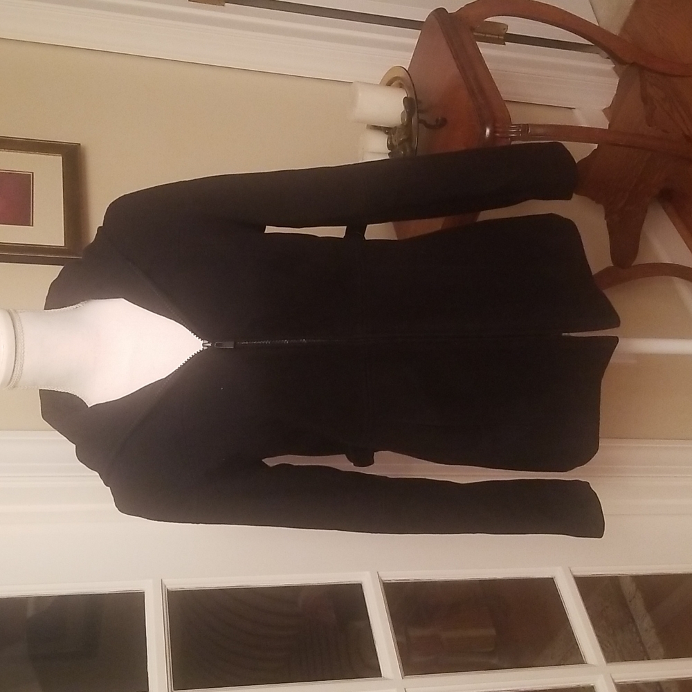 Express black processional wool blend coat S/6